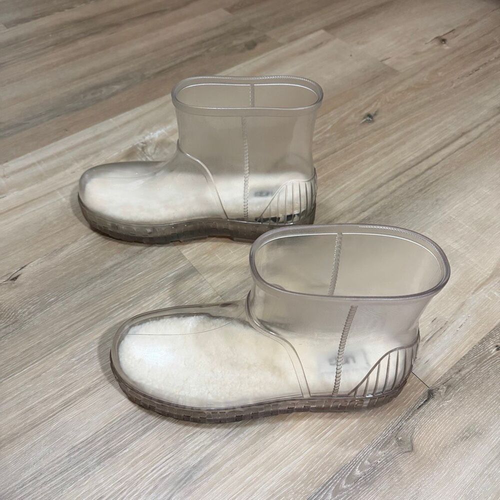 New UGG Drizlita Clear Waterproof Rain Boots Sz 8 Cozycore Comfy Chic No Box Y2K